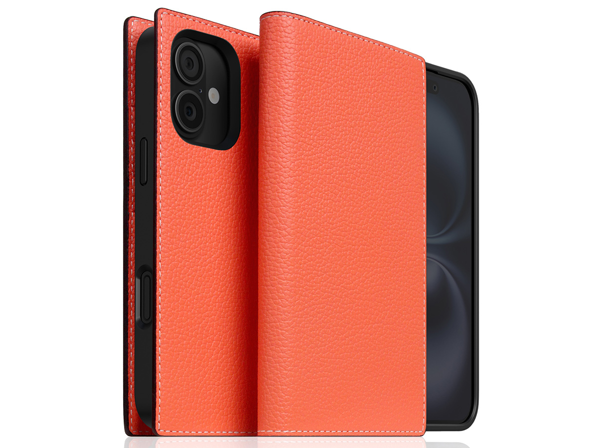 SLG Design D8 2in1 Leather Folio Coral - iPhone 16 hoesje