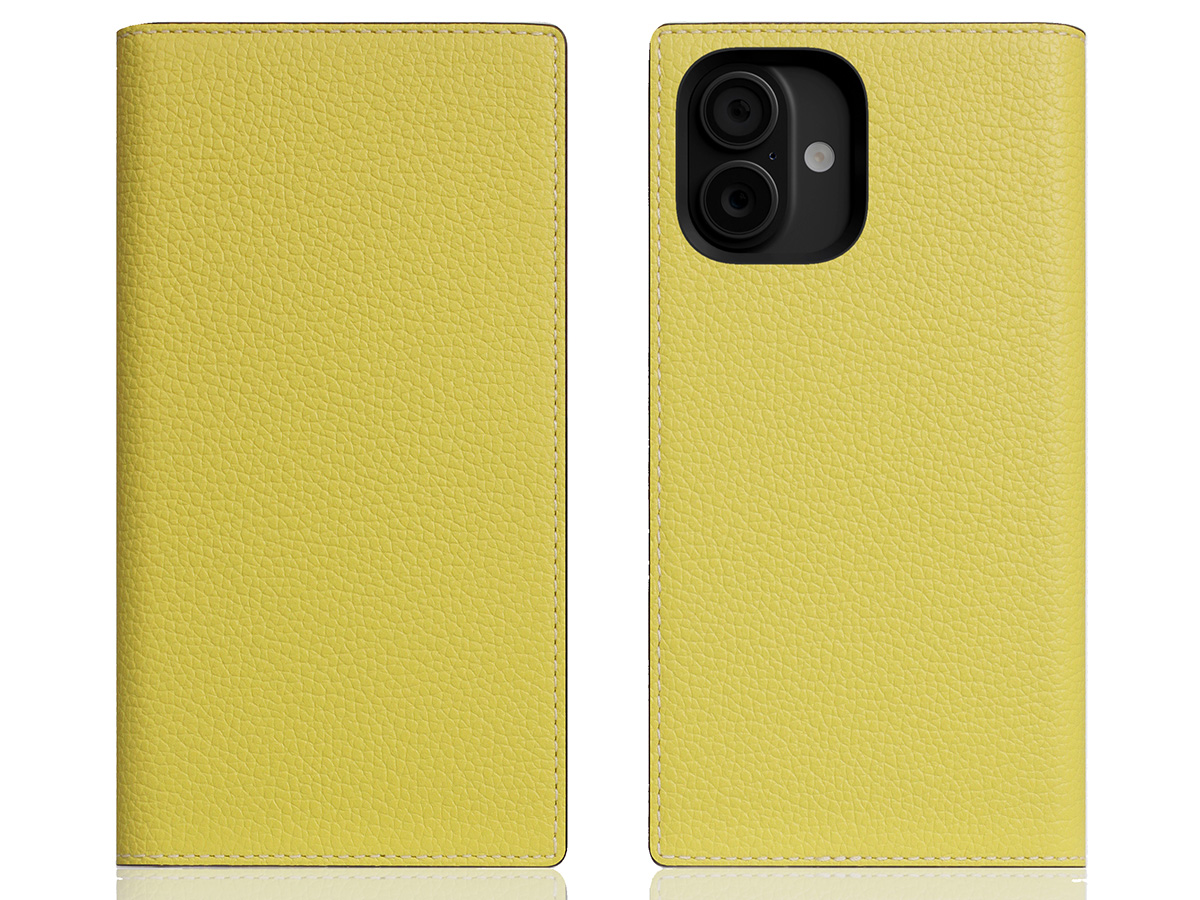 SLG Design D8 2in1 Leather Folio Lemon - iPhone 16 hoesje