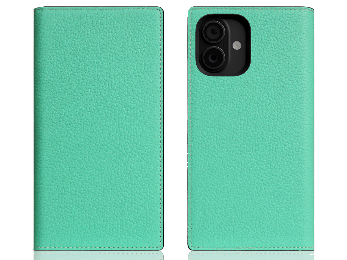 SLG Design D8 2in1 Leather Folio Teal - iPhone 16 hoesje