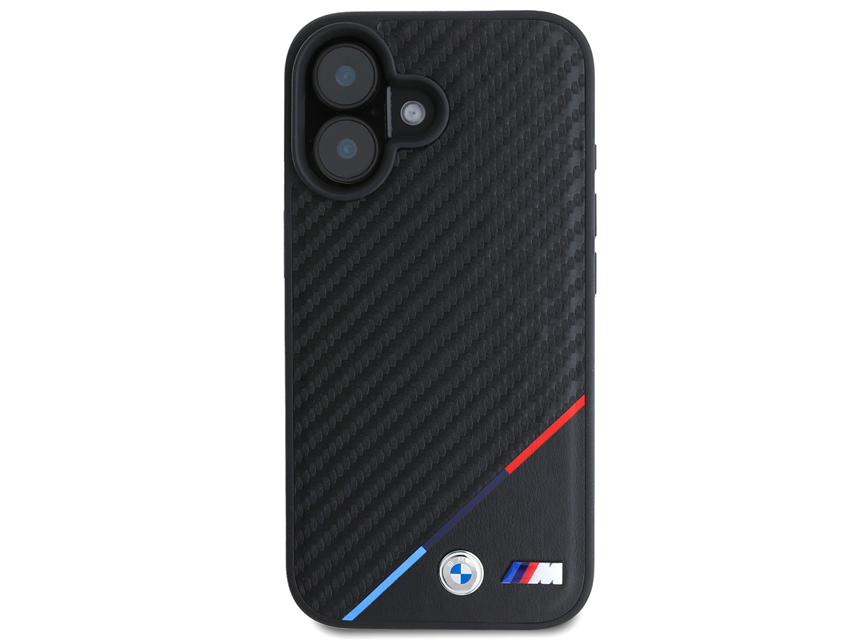 BMW M Colors Carbon-look MagSafe Case - iPhone 16 Plus hoesje