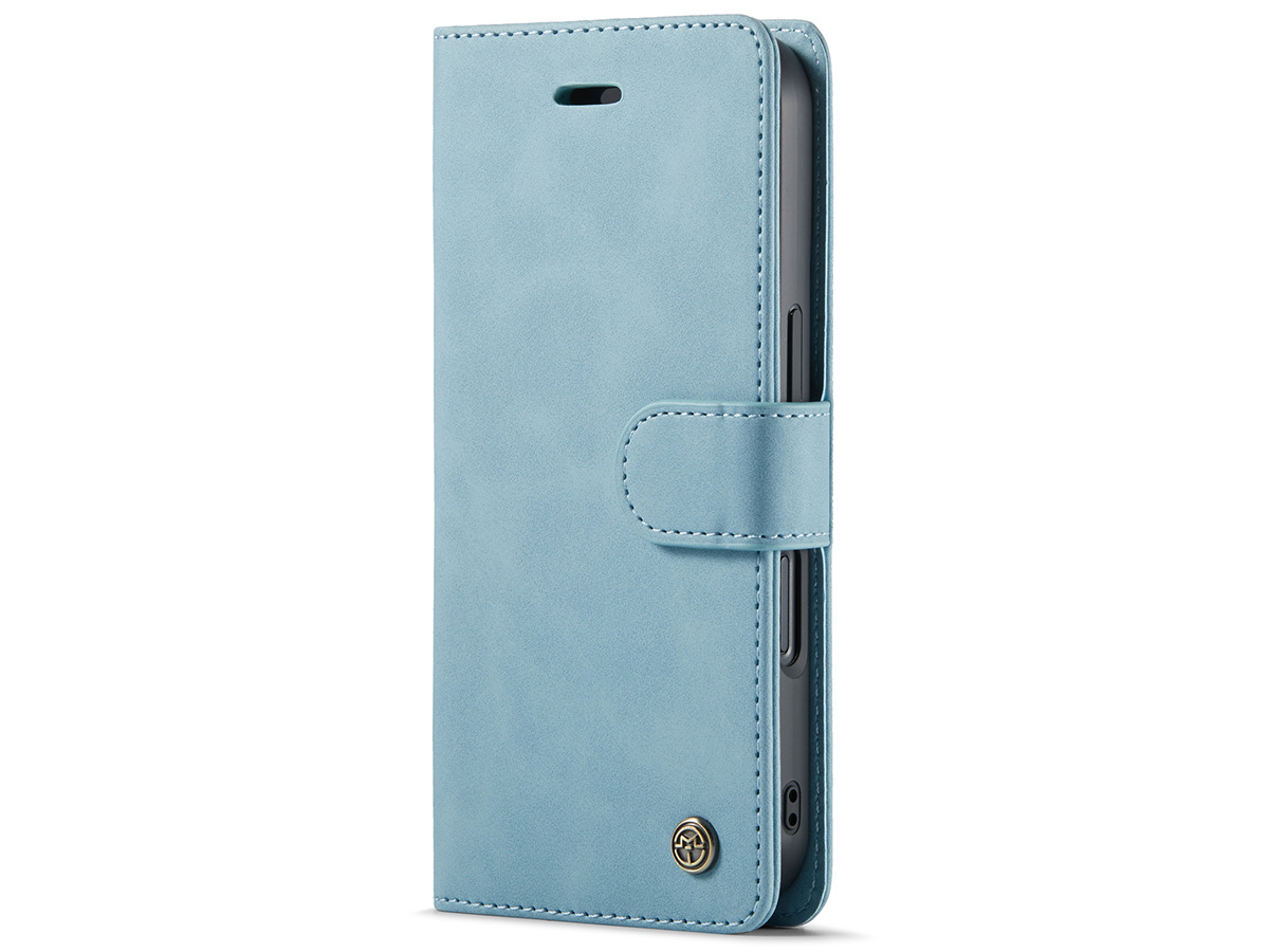 CaseMania 2in1 Magnetic Bookcase Aqua - iPhone 16 Plus Hoesje