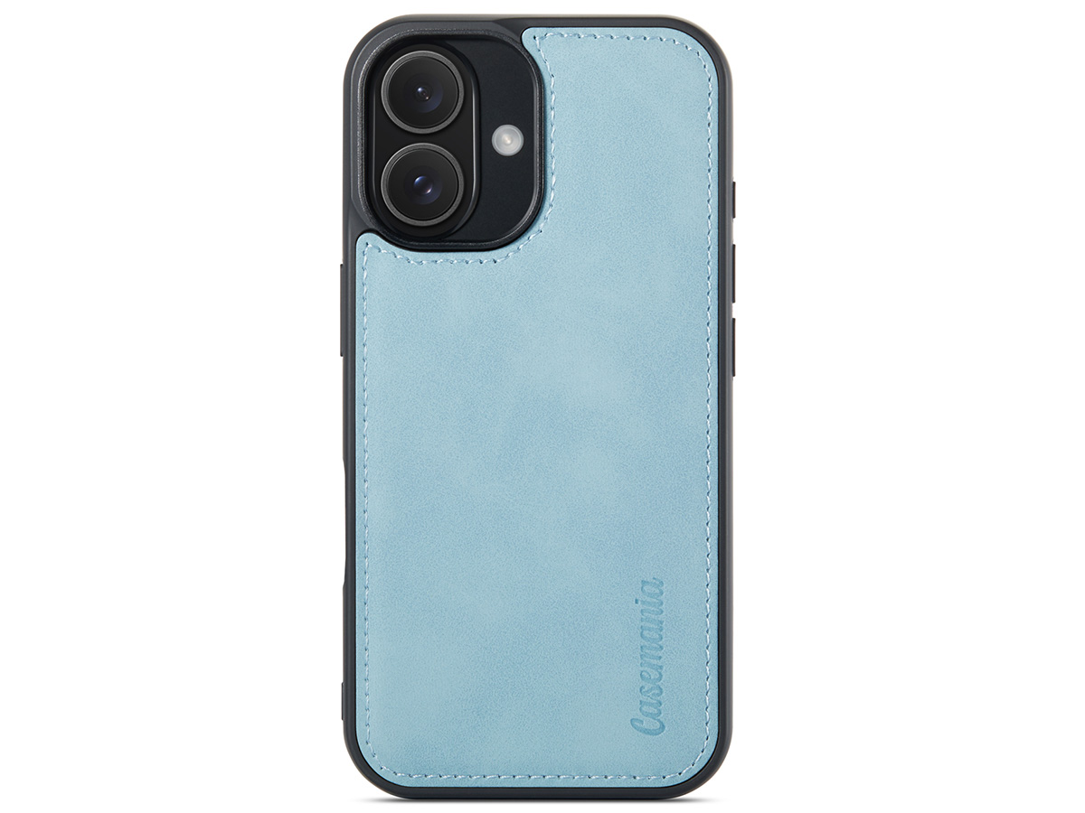 CaseMania 2in1 Magnetic Bookcase Aqua - iPhone 16 Plus Hoesje