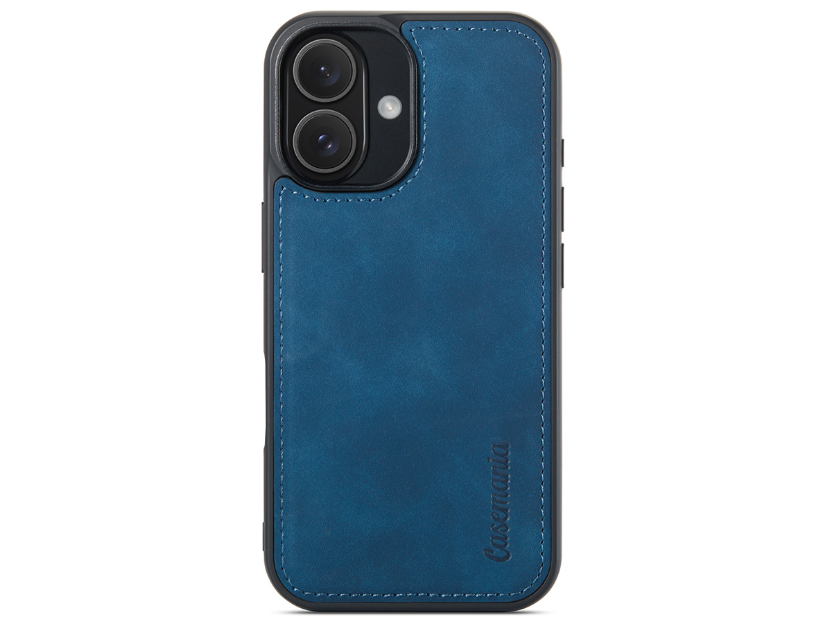 CaseMania 2in1 Magnetic Bookcase Donkerblauw - iPhone 16 Plus Hoesje