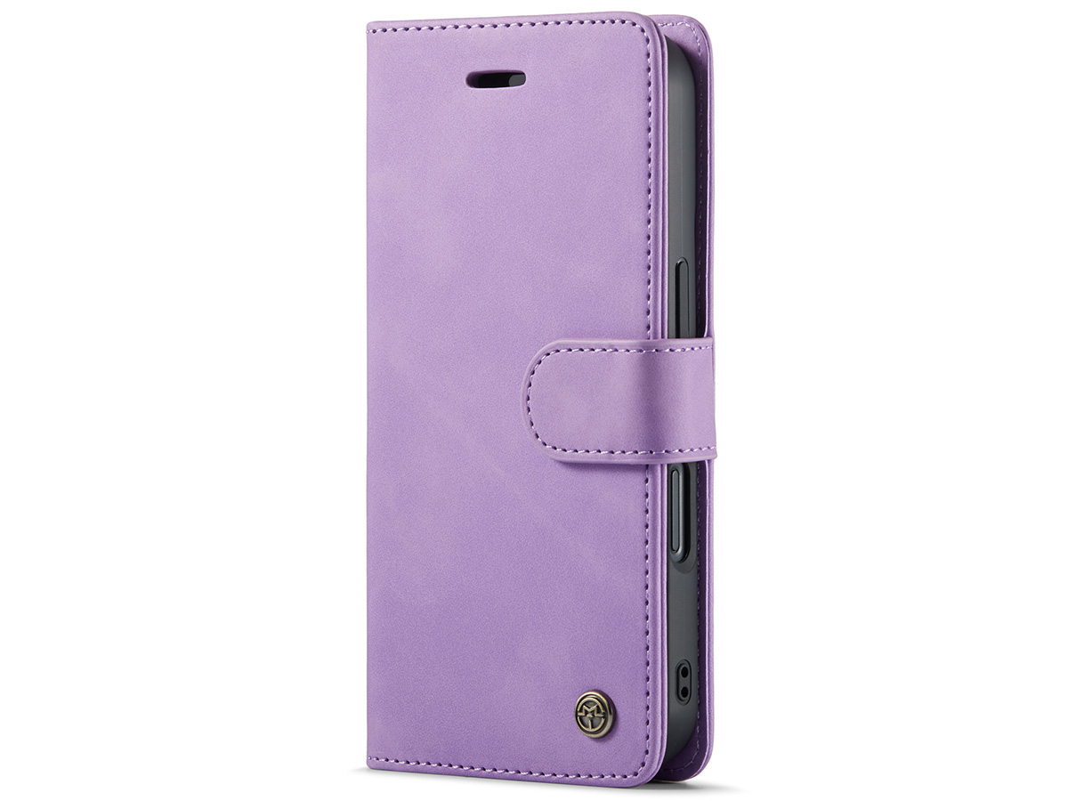 CaseMania 2in1 Magnetic Bookcase Lila Paars - iPhone 16 Plus Hoesje