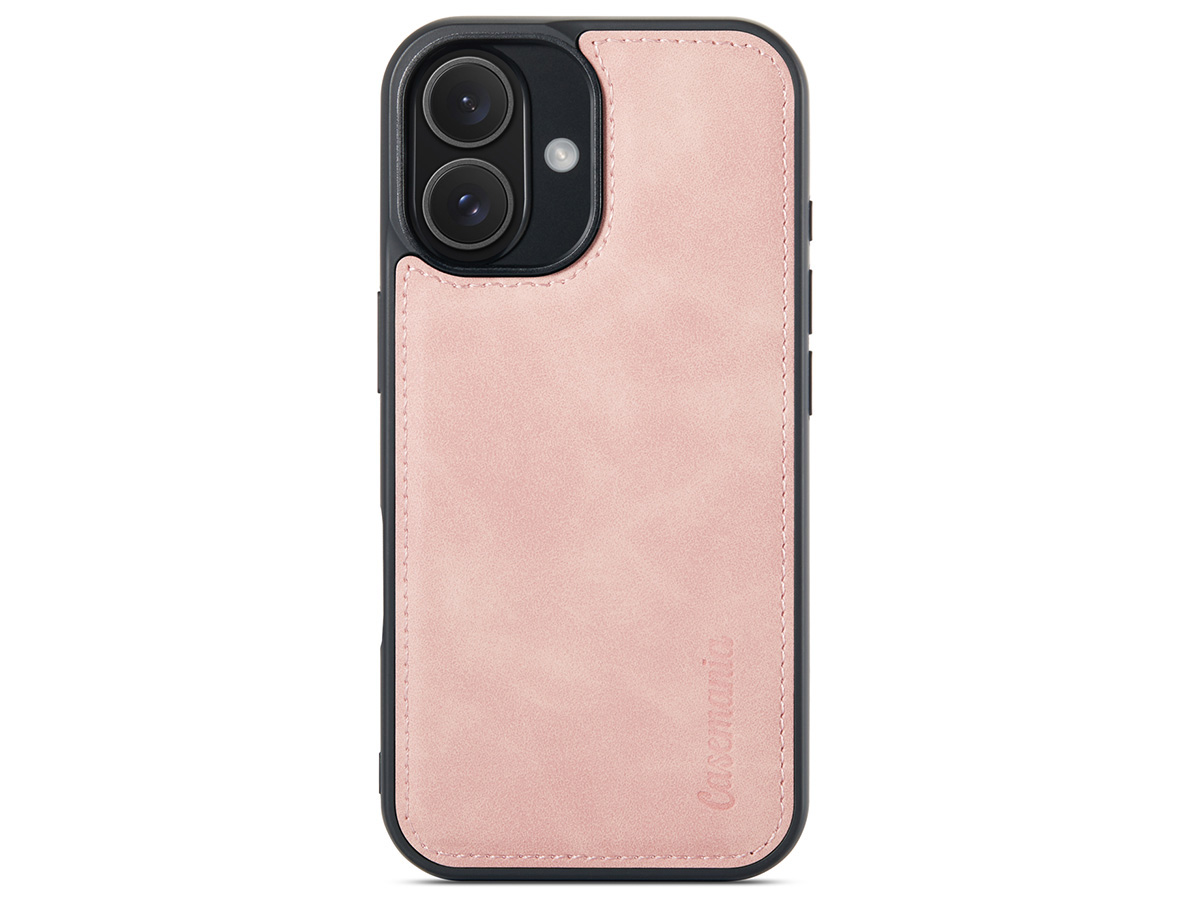 CaseMania 2in1 Magnetic Bookcase Roze - iPhone 16 Plus Hoesje