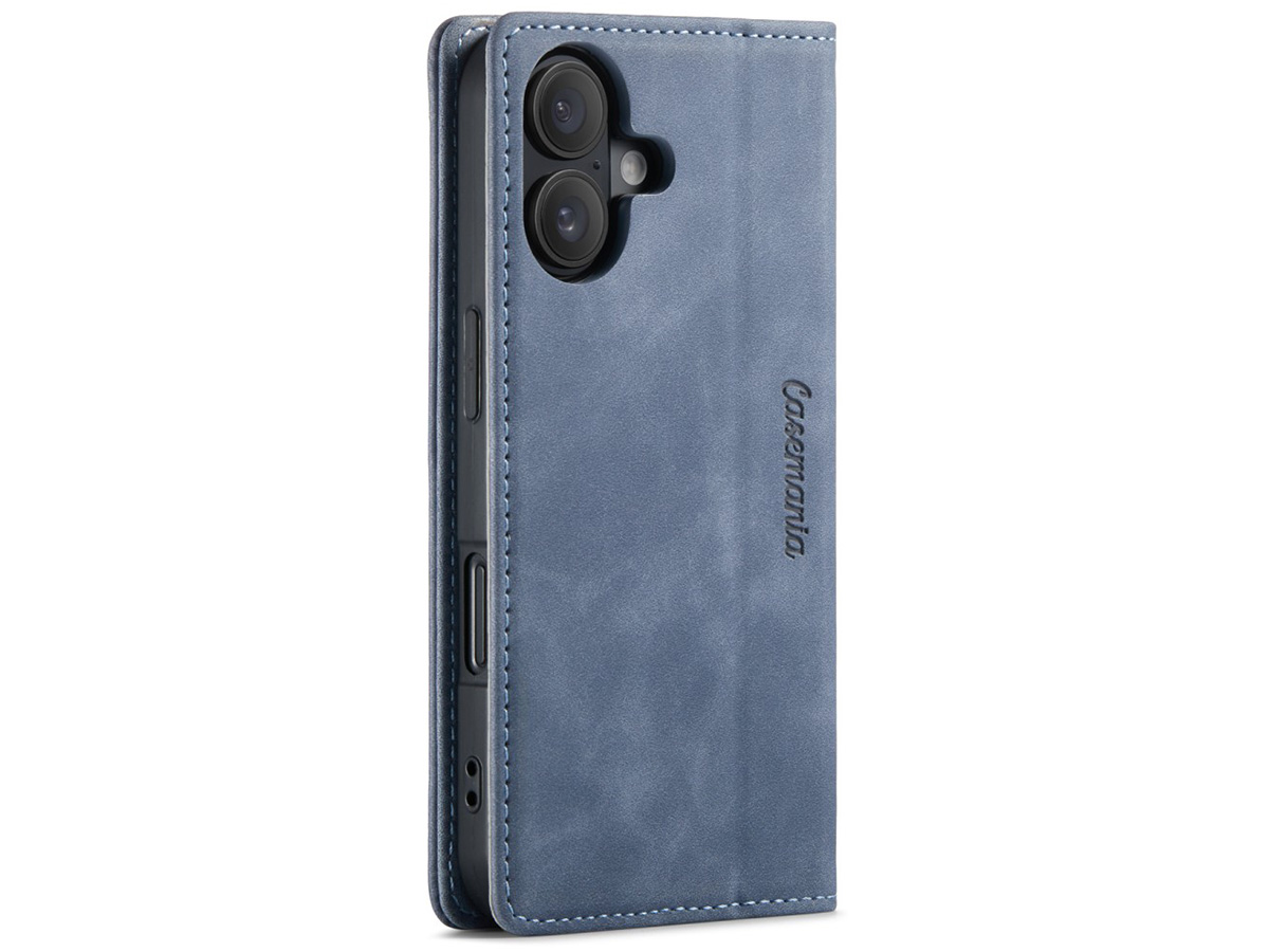 CaseMania Vintage Slim Bookcase Grijs - iPhone 16 Plus hoesje