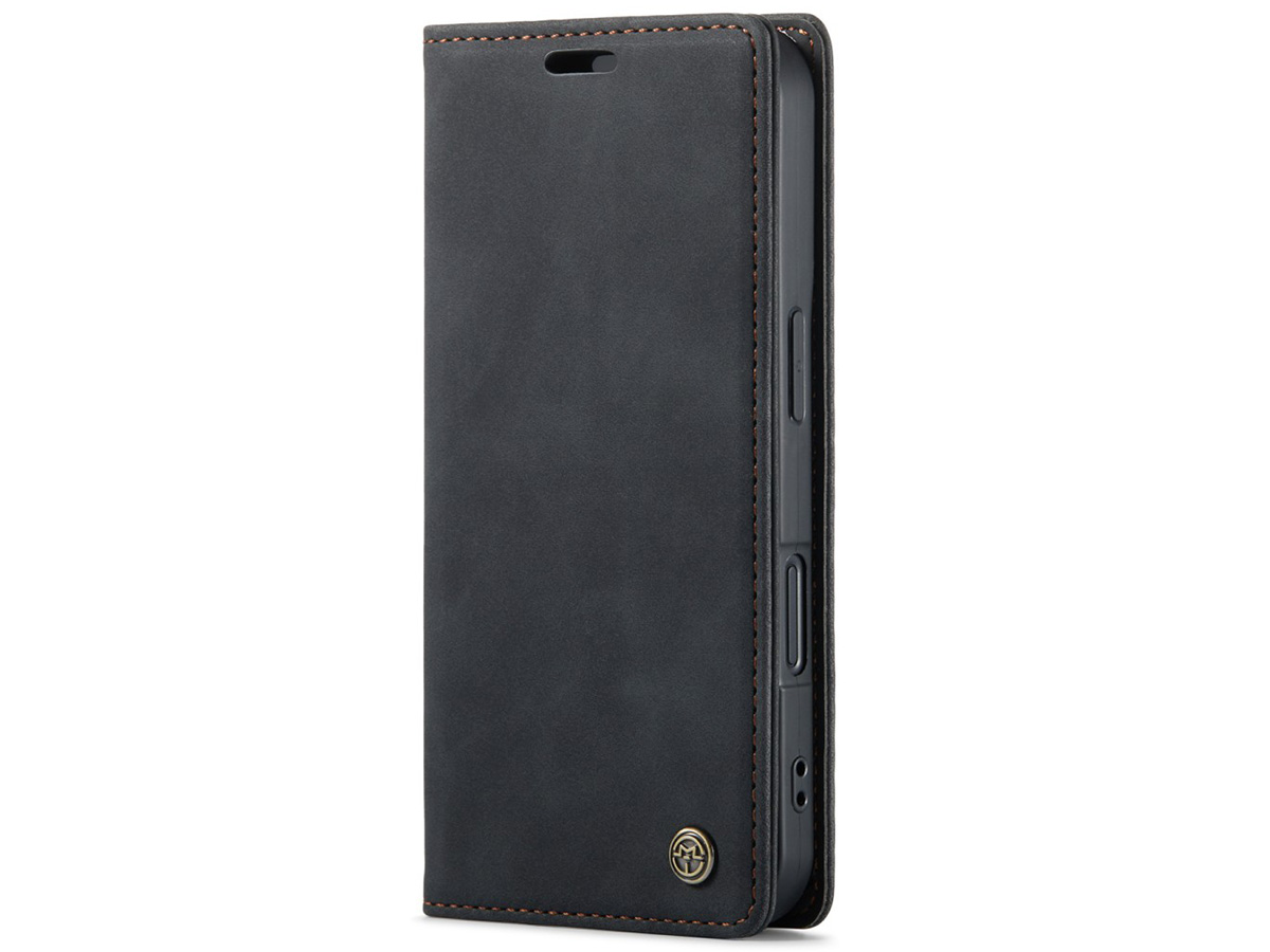 CaseMania Vintage Slim Bookcase Zwart - iPhone 16 Plus hoesje