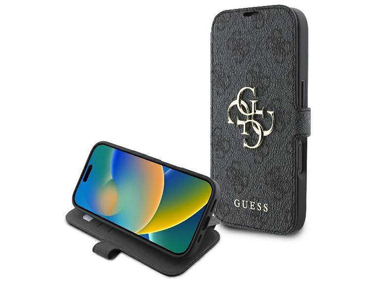 Guess Big 4G Monogram Bookcase Grijs - iPhone 16 Plus hoesje