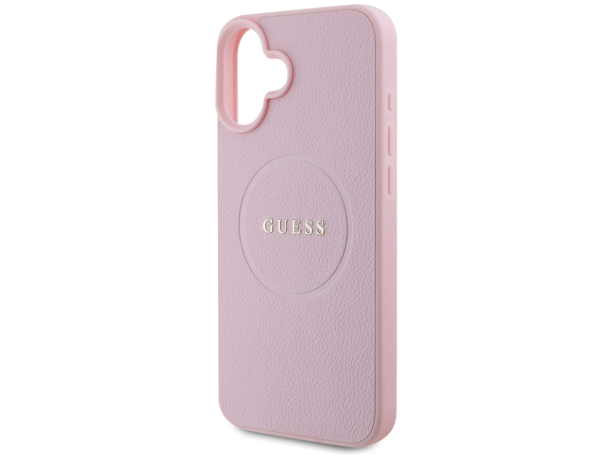 Guess Leatherette MagSafe Case Roze - iPhone 16 Plus hoesje