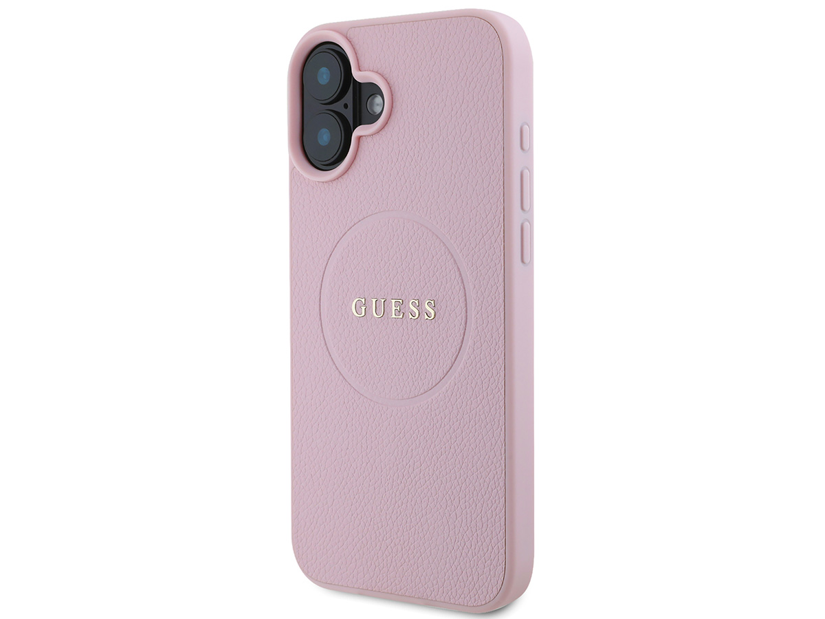 Guess Leatherette MagSafe Case Roze - iPhone 16 Plus hoesje