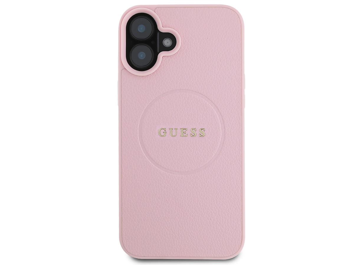 Guess Leatherette MagSafe Case Roze - iPhone 16 Plus hoesje