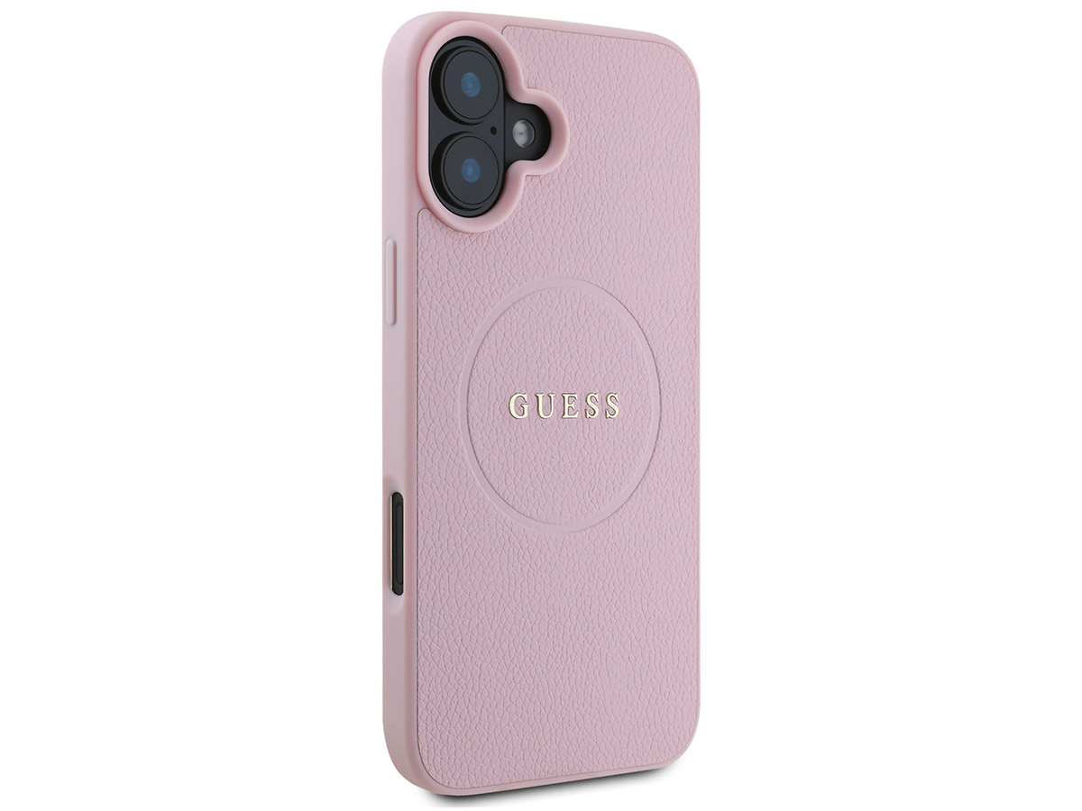 Guess Leatherette MagSafe Case Roze - iPhone 16 Plus hoesje