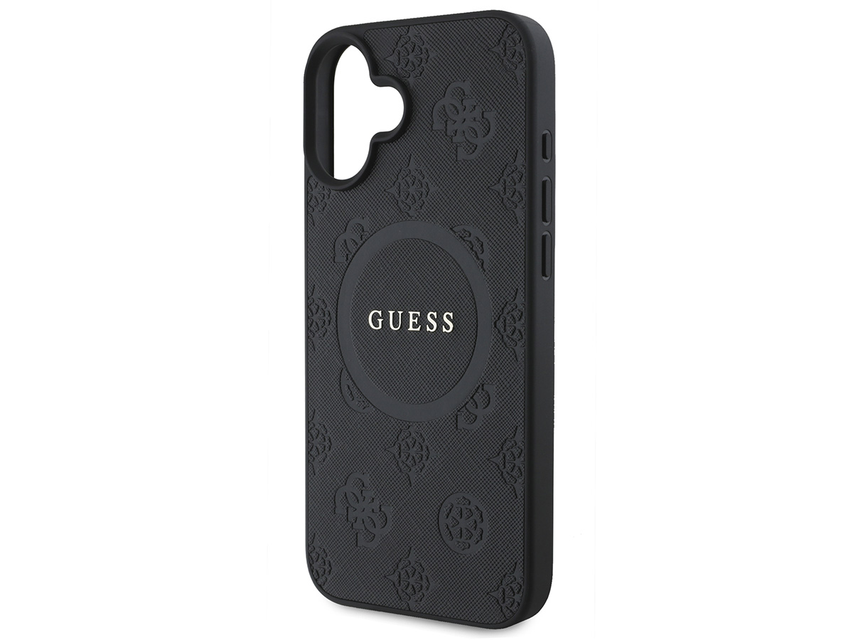 Guess Peony Logo MagSafe Case Zwart - iPhone 16 Plus hoesje