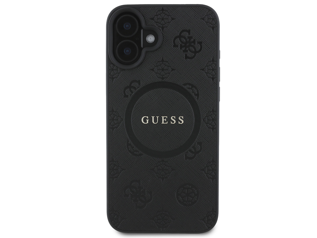 Guess Peony Logo MagSafe Case Zwart - iPhone 16 Plus hoesje