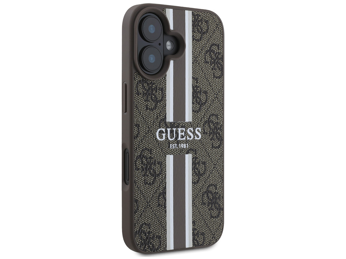 Guess Varsity Monogram MagSafe Case Bruin - iPhone 16 Plus hoesje