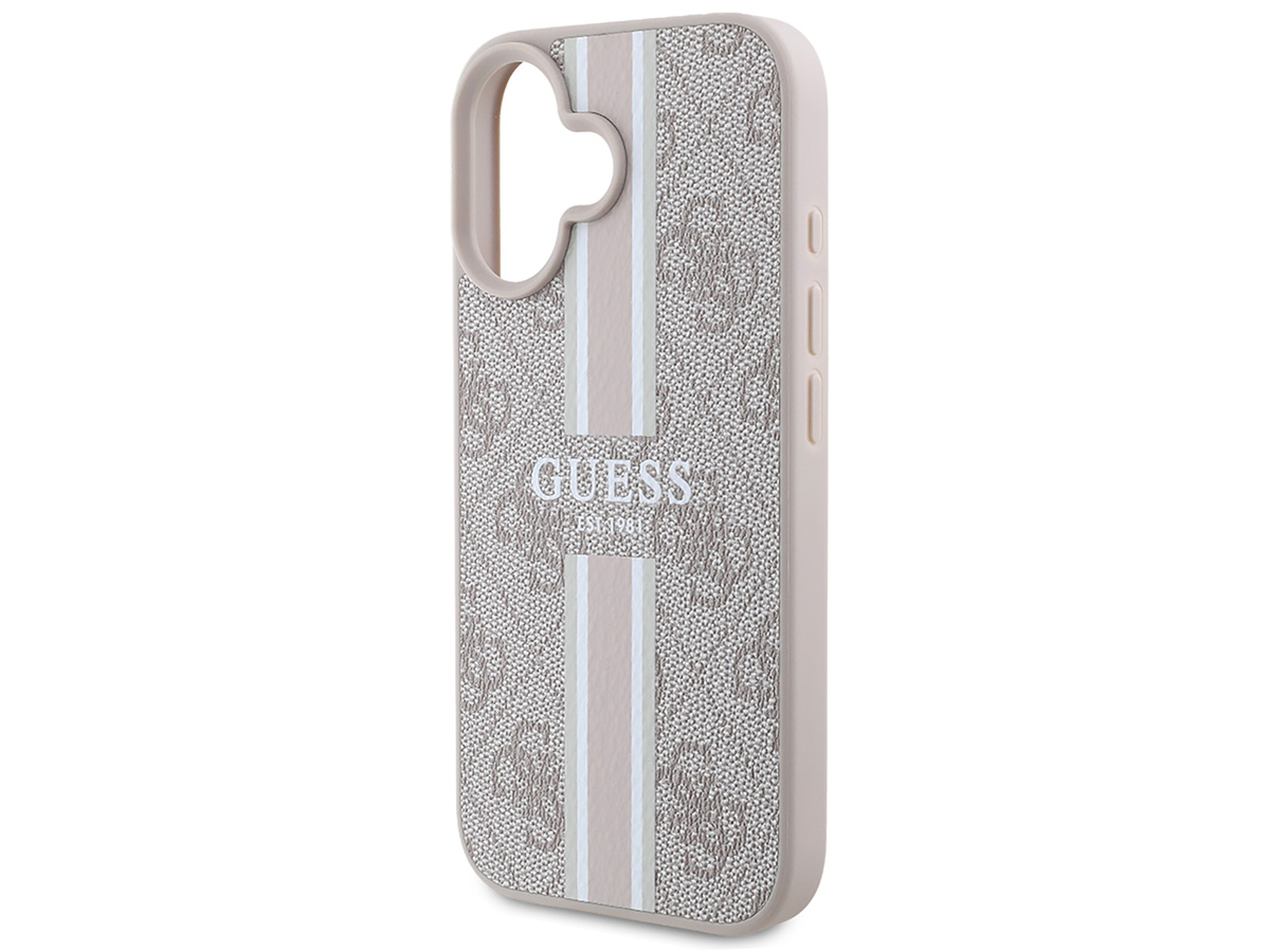 Guess Varsity Monogram MagSafe Case Roze - iPhone 16 Plus hoesje