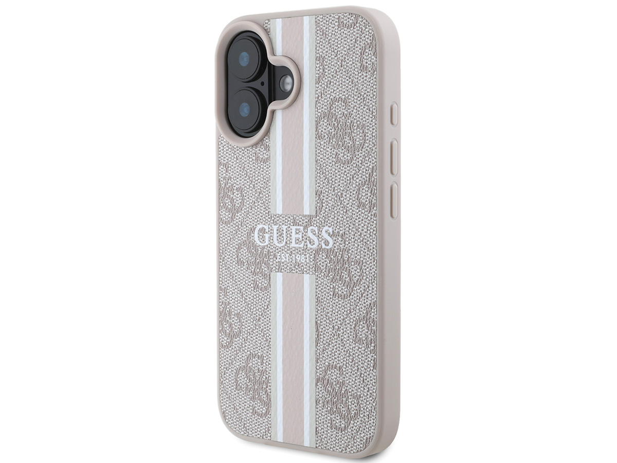 Guess Varsity Monogram MagSafe Case Roze - iPhone 16 Plus hoesje