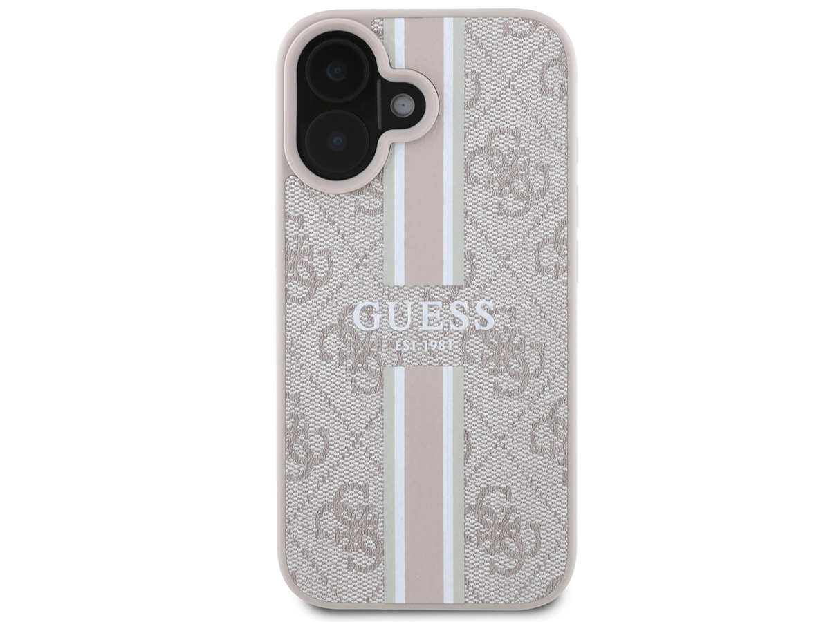 Guess Varsity Monogram MagSafe Case Roze - iPhone 16 Plus hoesje