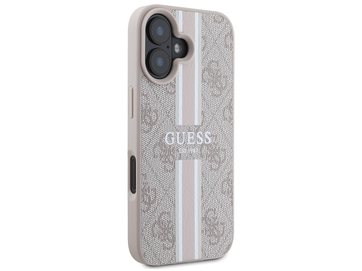 Guess Varsity Monogram MagSafe Case Roze - iPhone 16 Plus hoesje