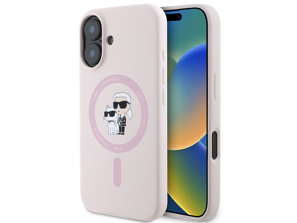 Karl Lagerfeld Ikonik Duo MagSafe Case Roze - iPhone 16 Plus hoesje