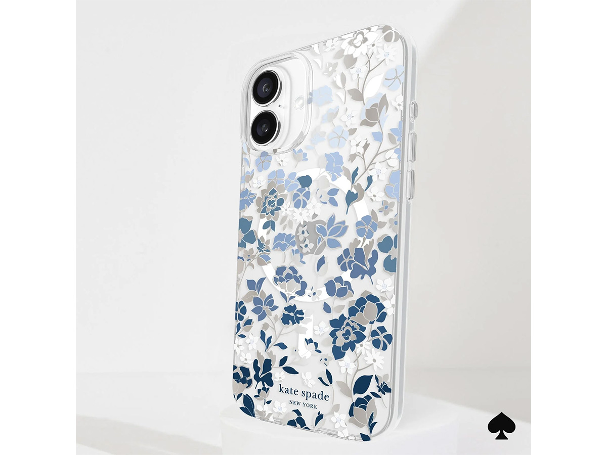 Kate Spade Flowerbed Blue Case - iPhone 16 Plus hoesje