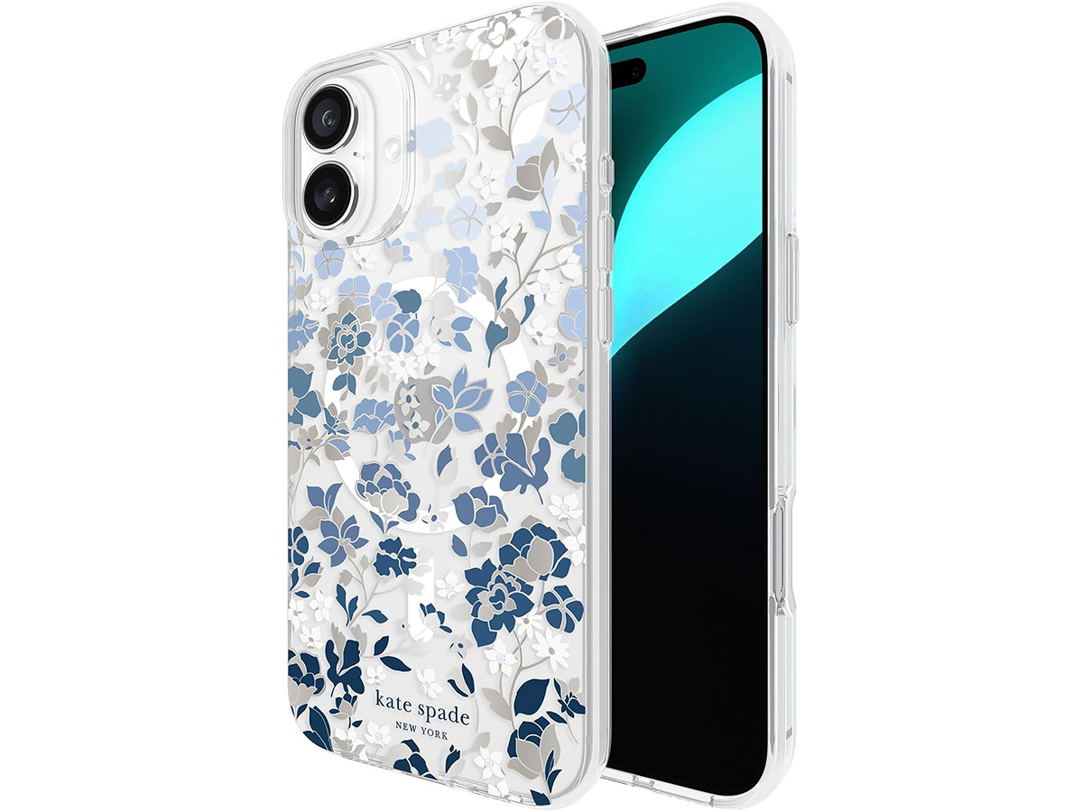 Kate Spade Flowerbed Blue Case - iPhone 16 Plus hoesje