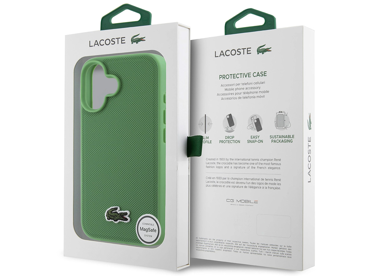 Lacoste Petit Piqué MagSafe Case Groen - iPhone 16 Plus hoesje