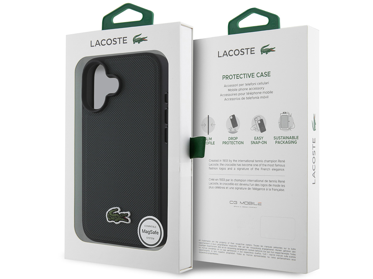 Lacoste Petit Piqué MagSafe Case Donkergroen - iPhone 16 Plus hoesje