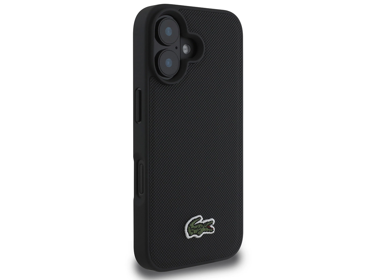 Lacoste Petit Piqué MagSafe Case Zwart - iPhone 16 Plus hoesje