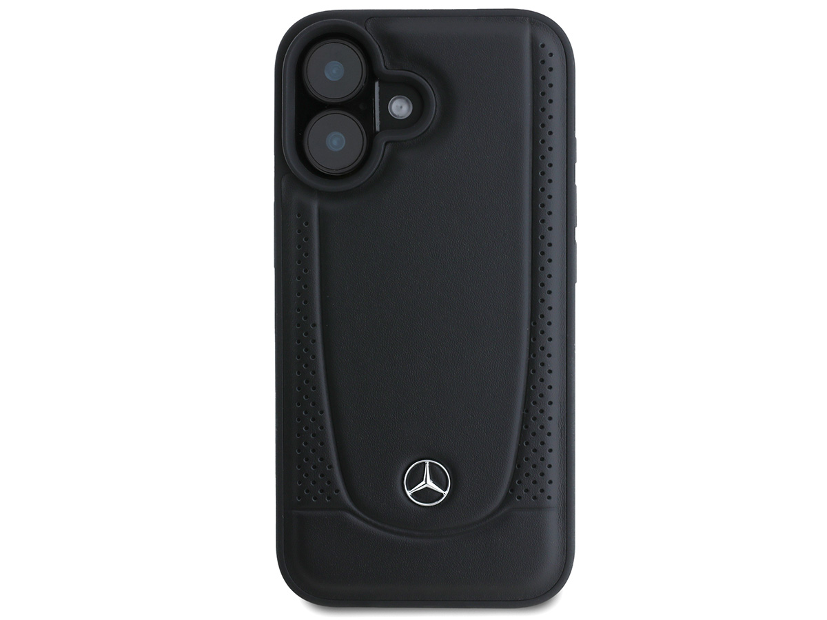 Mercedes-Benz Urban Leather Case Zwart - iPhone 16 Plus hoesje