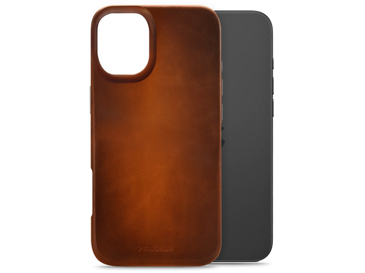 Mobilize MagSafe Leather Case Burned Cognac - iPhone 16 Plus hoesje