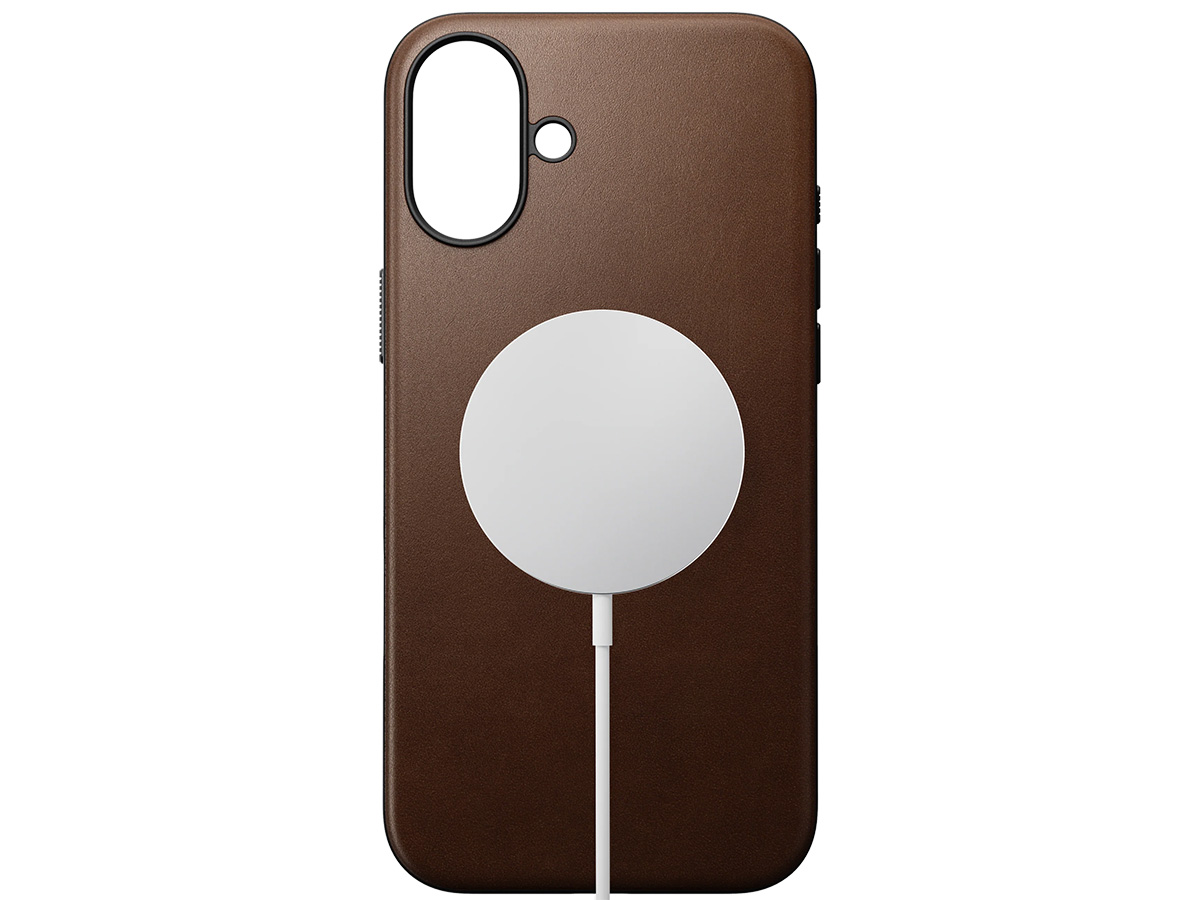 Nomad Modern Leather Case Bruin - iPhone 16 Plus hoesje