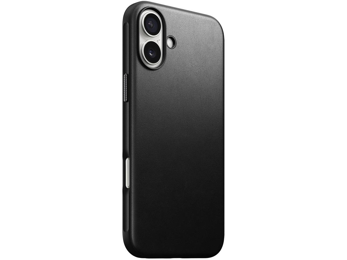 Nomad Modern Leather Case Zwart - iPhone 16 Plus hoesje