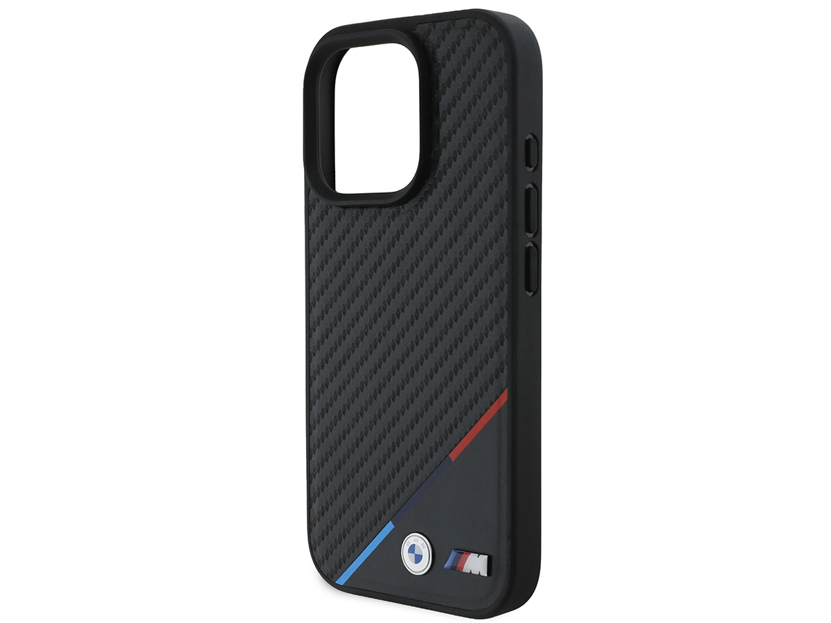 BMW M Carbon Tricolor MagSafe Case Zwart - iPhone 16 Pro hoesje