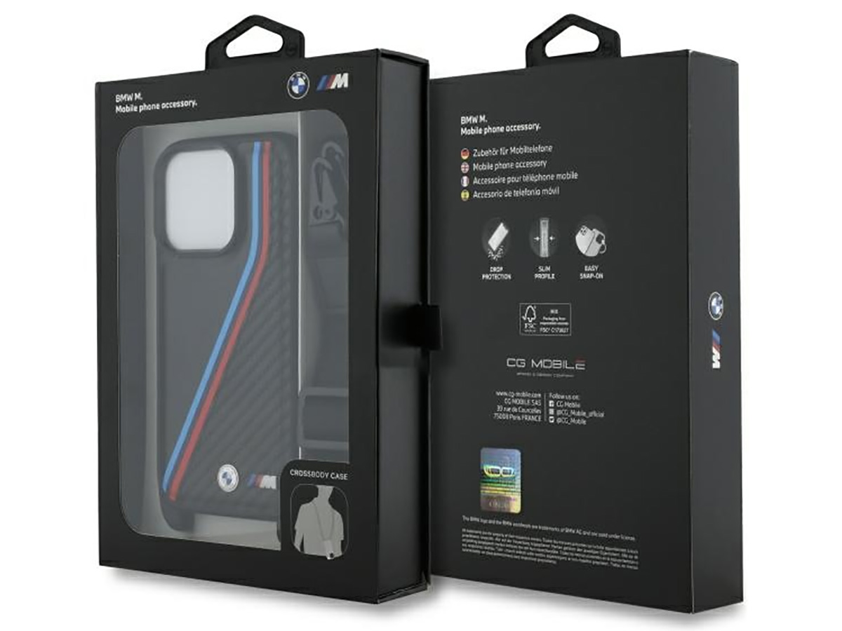 BMW M Tricolor Crossbody Case - iPhone 16 Pro Koord hoesje