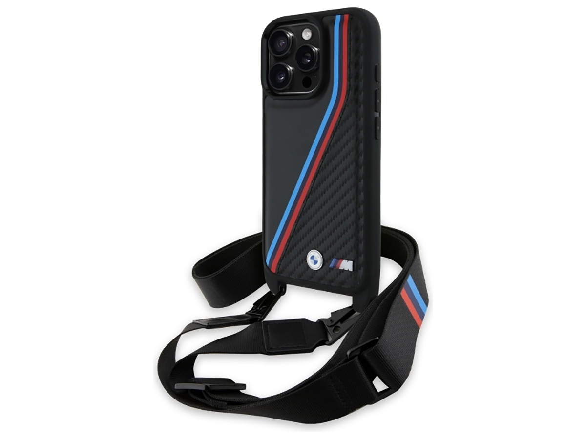 BMW M Tricolor Crossbody Case - iPhone 16 Pro Koord hoesje