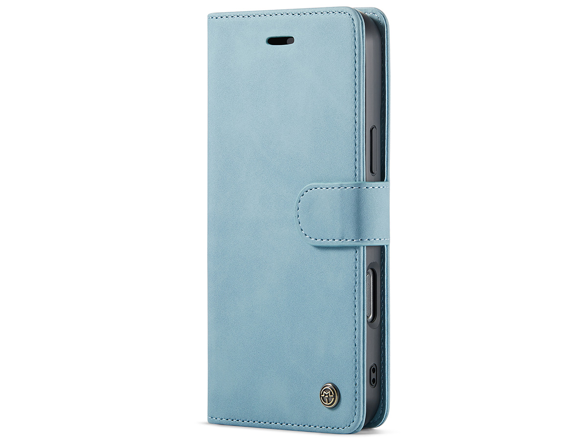 CaseMania 2in1 Magnetic Bookcase Aqua - iPhone 16 Pro Hoesje