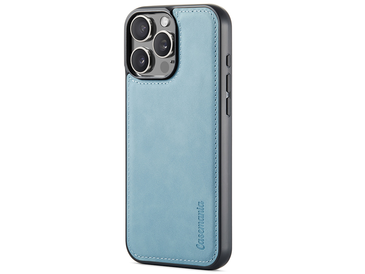 CaseMania 2in1 Magnetic Bookcase Aqua - iPhone 16 Pro Hoesje