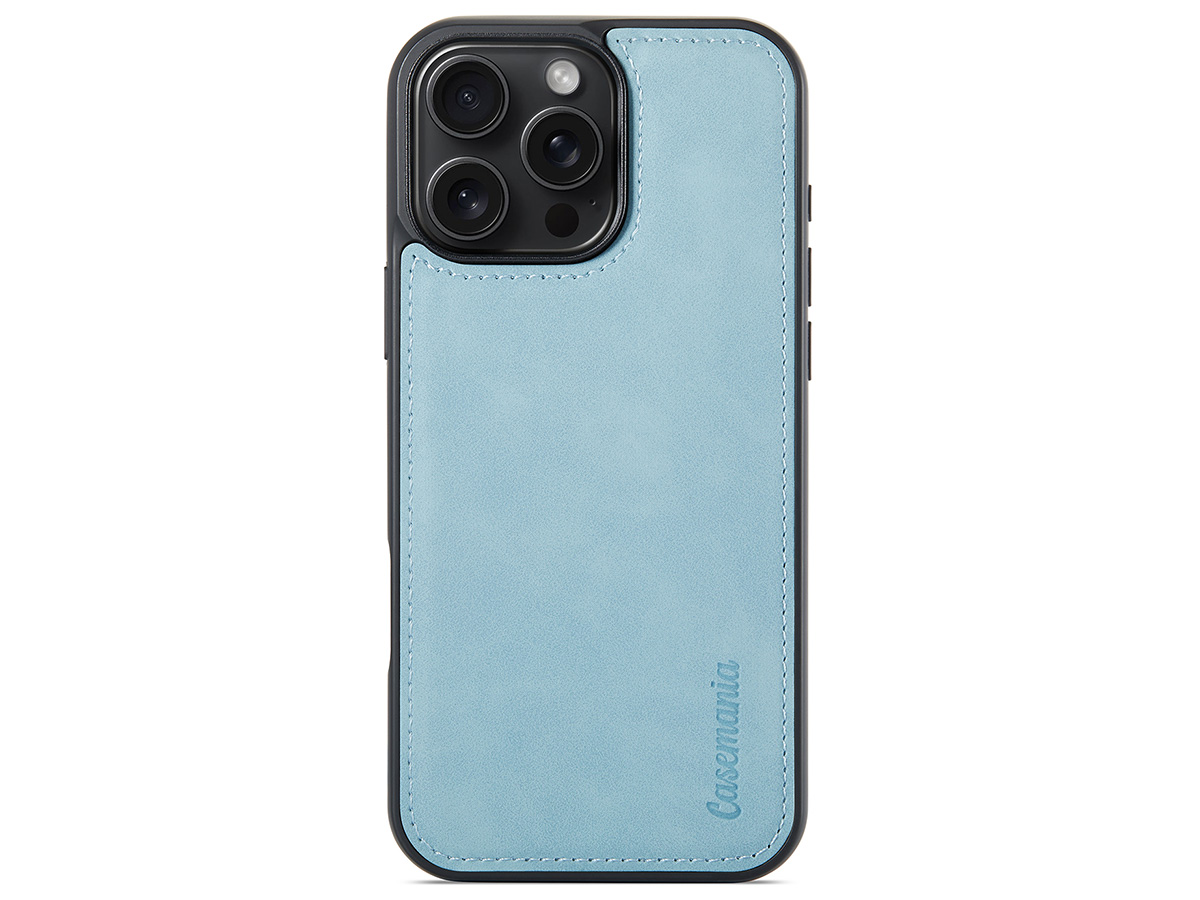 CaseMania 2in1 Magnetic Bookcase Aqua - iPhone 16 Pro Hoesje