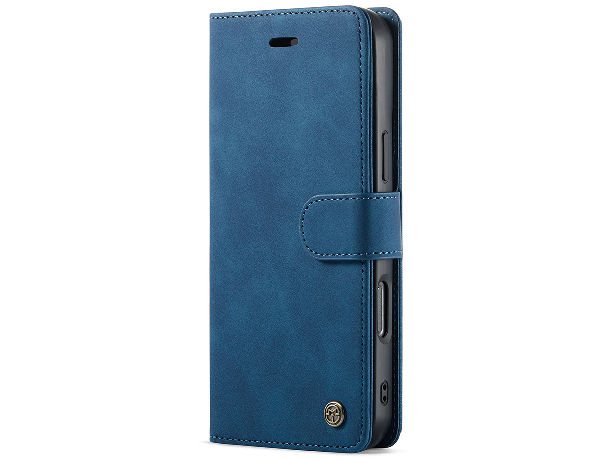 CaseMania 2in1 Magnetic Bookcase Donkerblauw - iPhone 16 Pro Hoesje