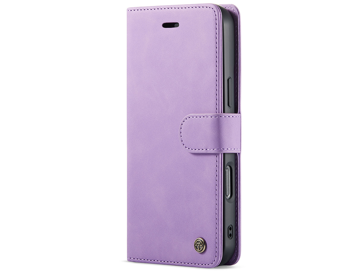 CaseMania 2in1 Magnetic Bookcase Lila Paars - iPhone 16 Pro Hoesje