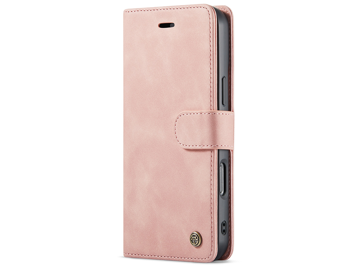 CaseMania 2in1 Magnetic Bookcase Roze - iPhone 16 Pro Hoesje