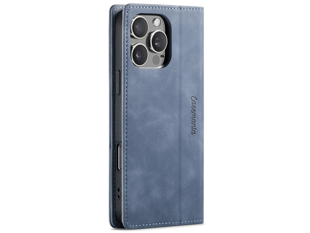 CaseMania Vintage Slim Bookcase Grijs - iPhone 16 Pro hoesje