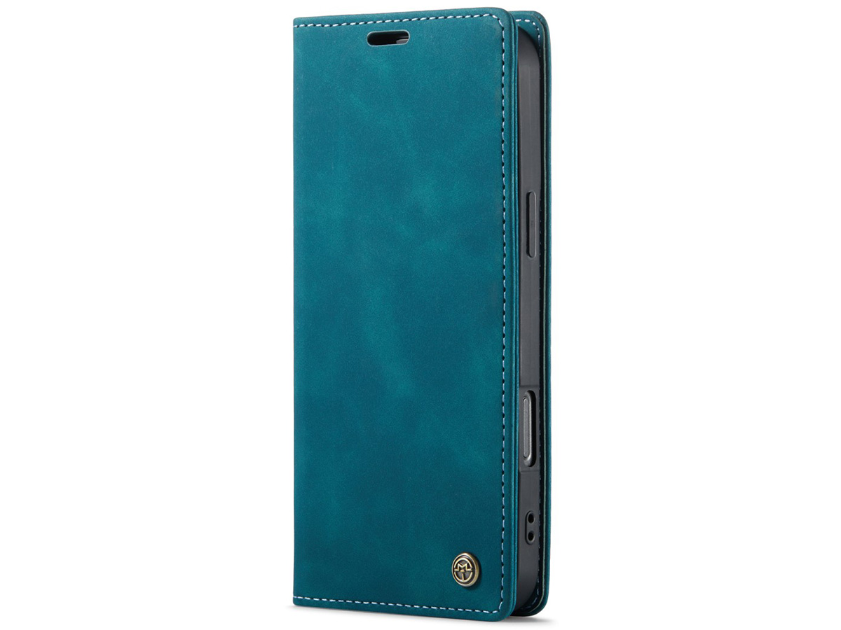 CaseMania Vintage Slim Bookcase Groen - iPhone 16 Pro hoesje