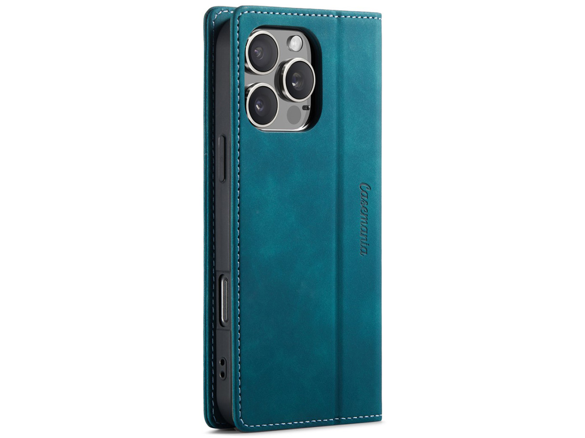 CaseMania Vintage Slim Bookcase Groen - iPhone 16 Pro hoesje