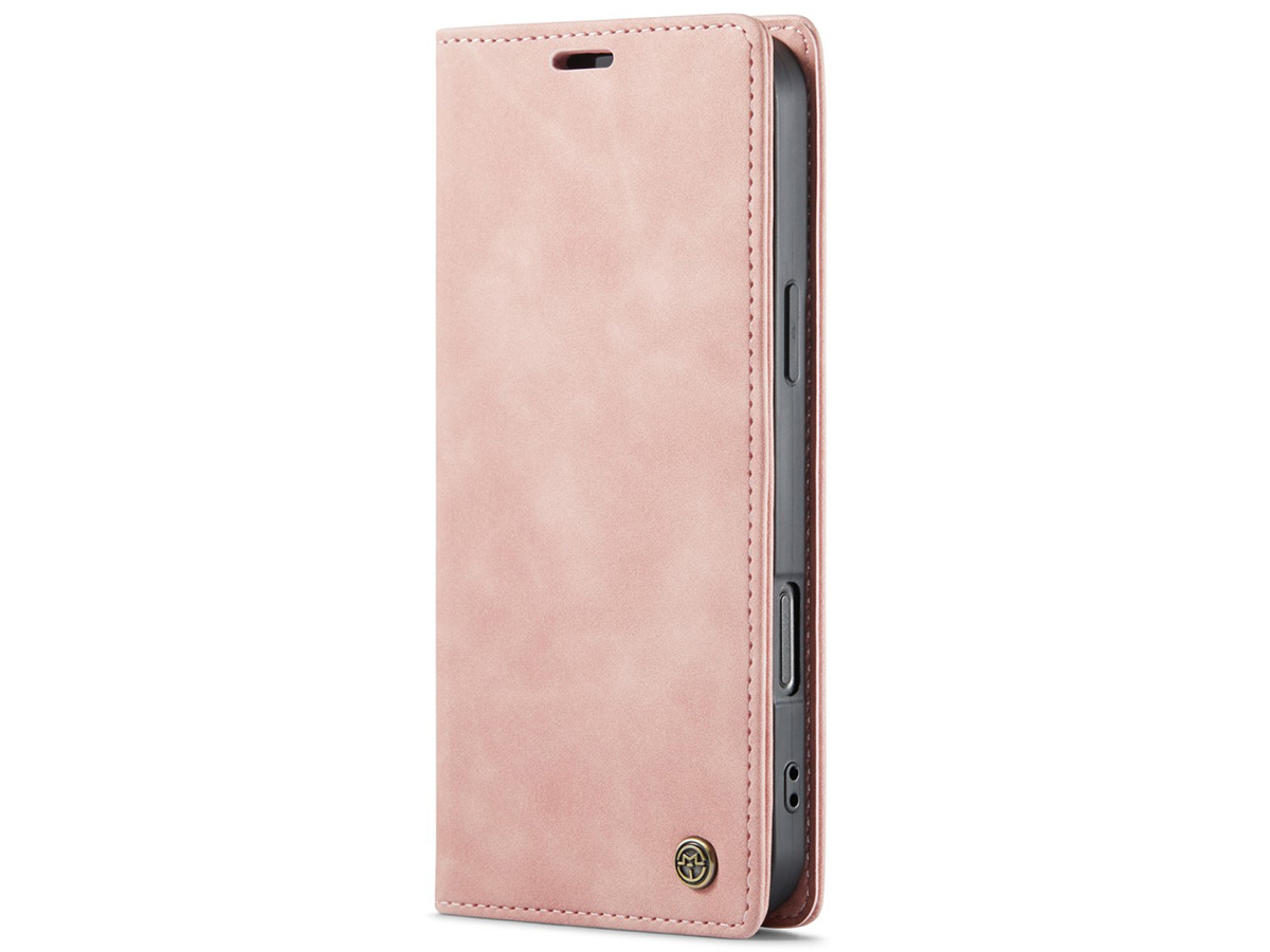 CaseMania Vintage Slim Bookcase Roze - iPhone 16 Pro hoesje