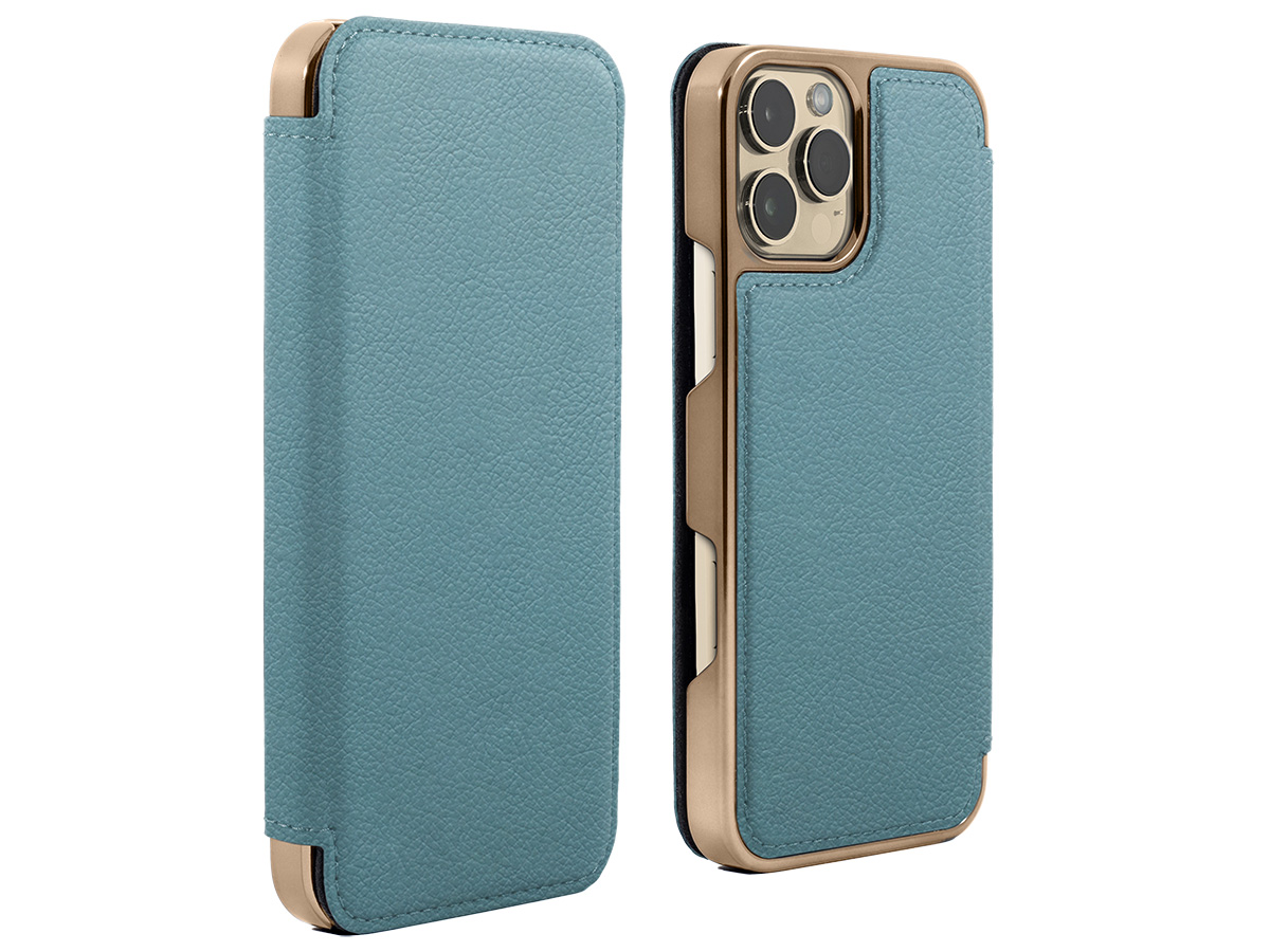 Greenwich Blake MagSafe Leather Folio Tahiti Blue - iPhone 16 Pro Hoesje