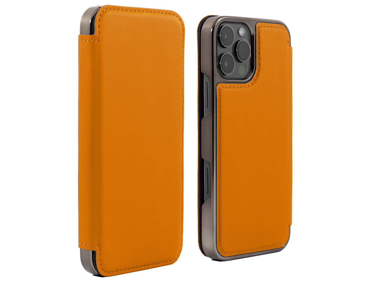 Greenwich Blake MagSafe Leather Folio Arancia Orange - iPhone 16 Pro Hoesje