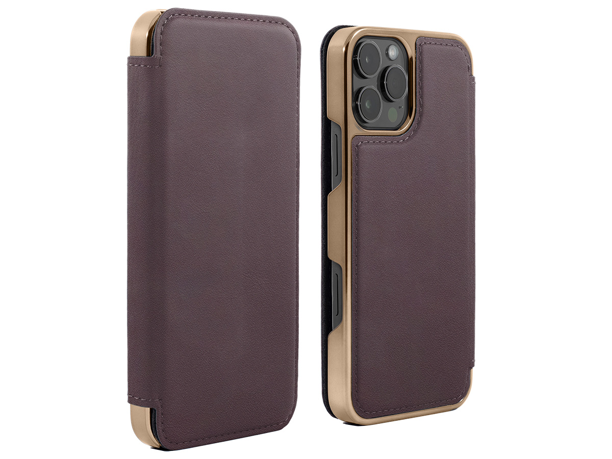 Greenwich Blake MagSafe Leather Folio Damson Purple - iPhone 16 Pro Hoesje