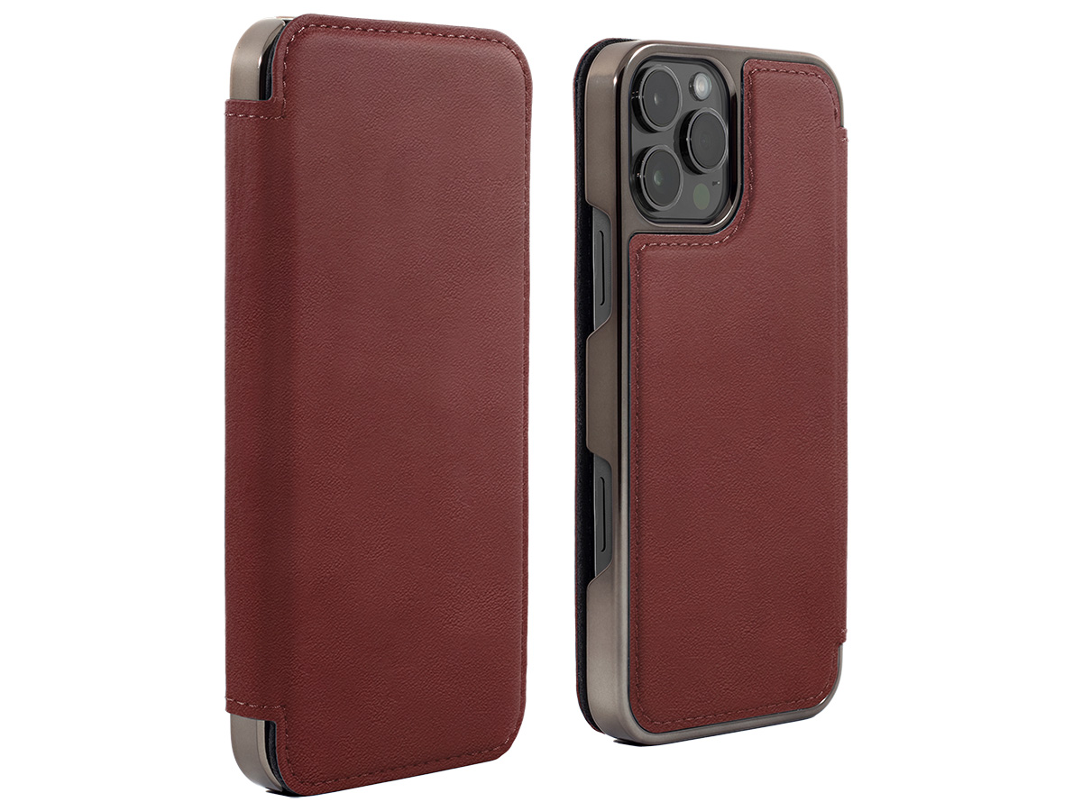 Greenwich Blake MagSafe Leather Folio Fireglow Red - iPhone 16 Pro Hoesje